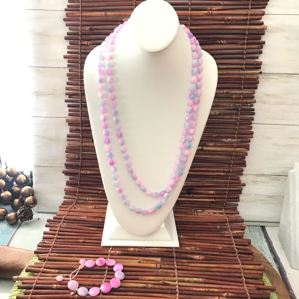 Lola Rose London Long Necklace & Bracelet & Jewelry Pouch
